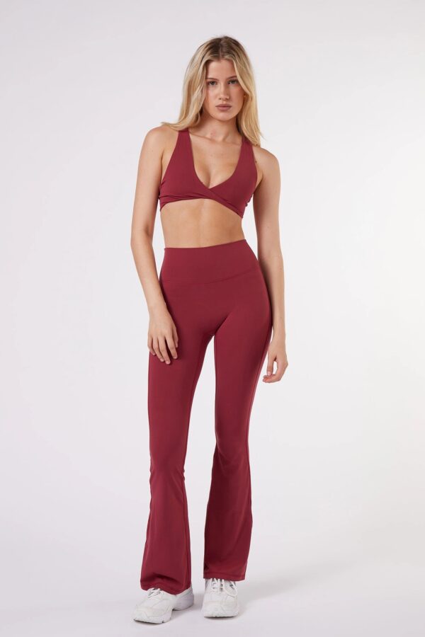 ButterSoft Flare Leggings in Cherry Red - Sillvela