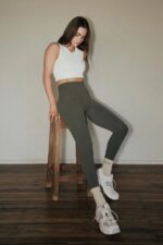 ButterSoft High Waist Legging in Thyme Green - Sillvela