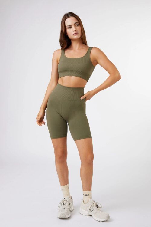 Seamless-Ribbed-Biker-Short-in-Olive-Green-2