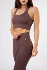 Seamless Ribbed Legging in Chocolate - Sillvela