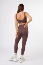 Seamless Ribbed Yoga Set in Chocolate - Sillvela