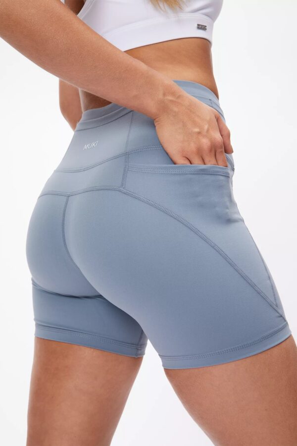 Soft Touch Biker Short in Dusty Blue - Sillvela