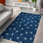 Airplane Print Pattern Sillvela Area Rug