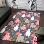 Alpaca Floral Pattern Print Sillvela Area Rug