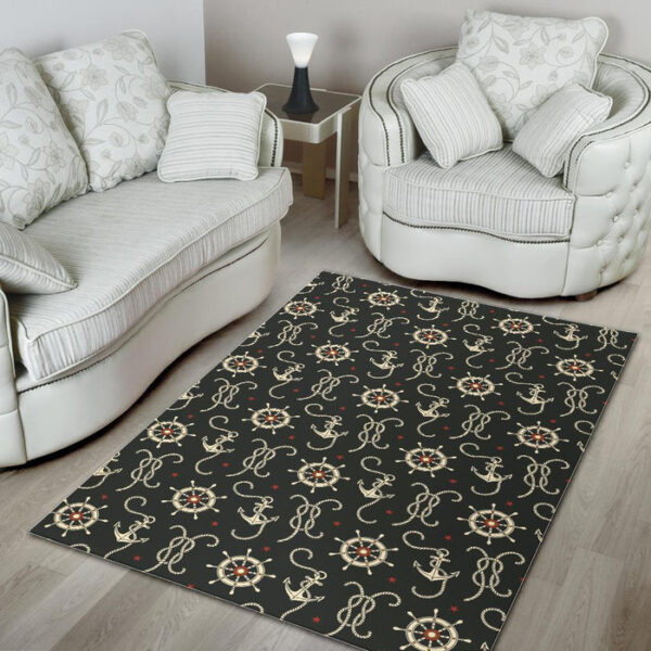 Anchor Nautical Pattern Print Sillvela Area Rug