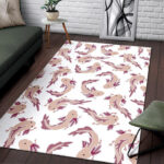 Axolotl White Pattern Print Sillvela Area Rug