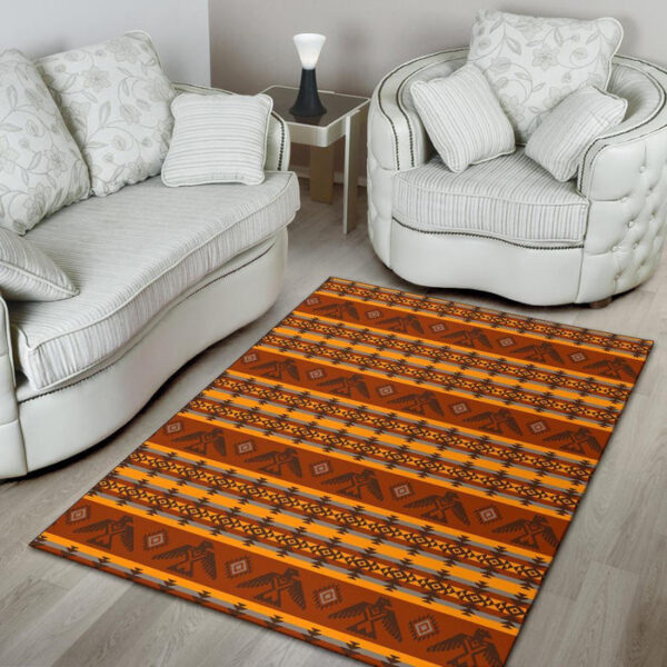 Aztec Eagle Pattern Print Sillvela Area Rug