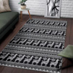 Aztec Llama Pattern Print Sillvela Area Rug