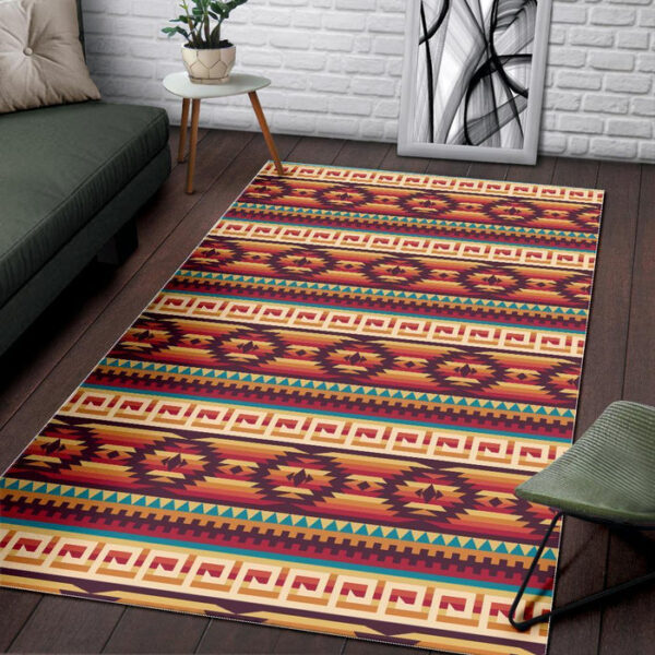 Aztec Native American Tribal Navajo Indians Print Sillvela Area Rug