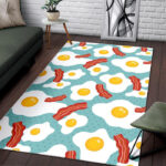Bacon Egg Pattern Print Sillvela Area Rug