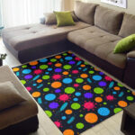 Bacteria Virus Pattern Print Sillvela Area Rug