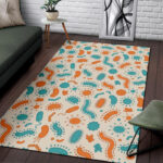 Bacteria Virus Print Pattern Sillvela Area Rug