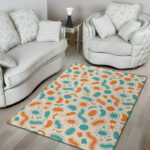Bacteria Virus Print Pattern Sillvela Area Rug