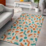 Bacteria Virus Print Pattern Sillvela Area Rug