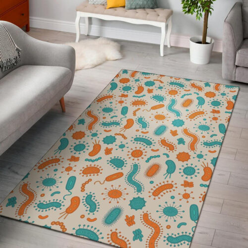 Bacteria Virus Print Pattern Sillvela Area Rug