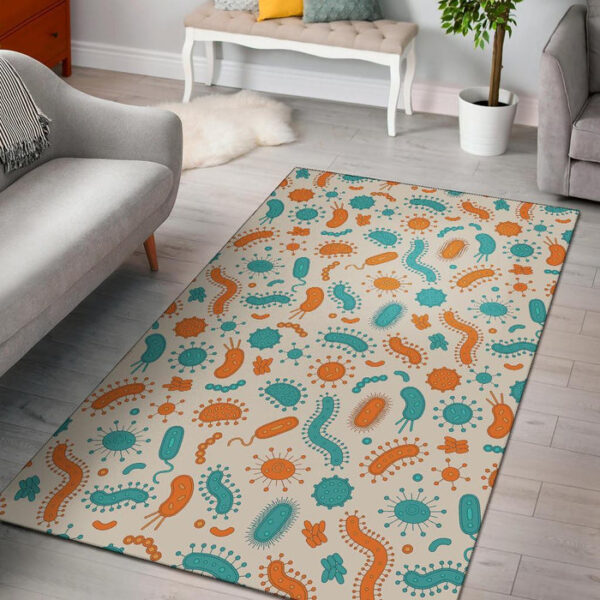 Bacteria Virus Print Pattern Sillvela Area Rug