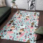 Ballet Girl Pattern Print Sillvela Area Rug