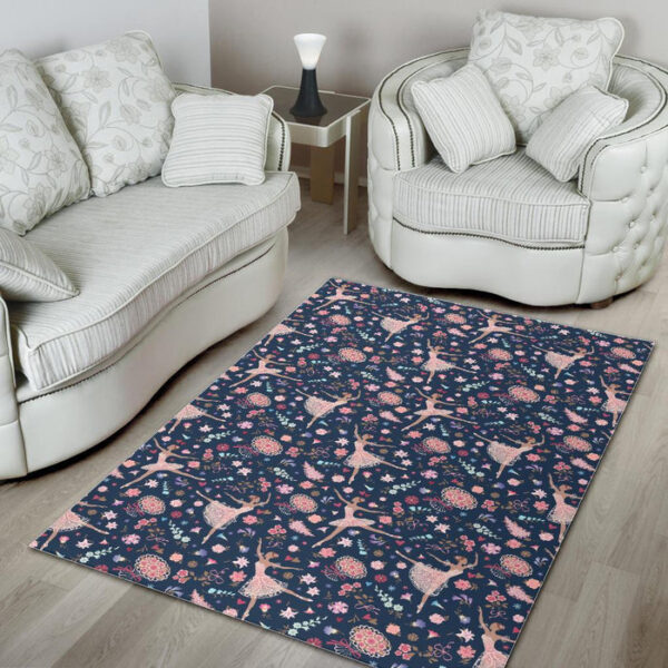 Ballet Print Pattern Sillvela Area Rug