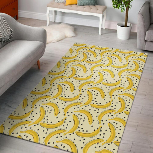 Banana Dot Pattern Print Sillvela Area Rug