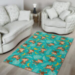 Banana Monkey Pattern Print Sillvela Area Rug
