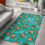 Banana Monkey Pattern Print Sillvela Area Rug