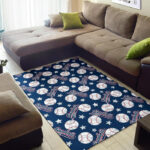 Baseball League Print Pattern Sillvela Area Rug