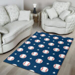 Baseball Star Pattern Print Sillvela Area Rug