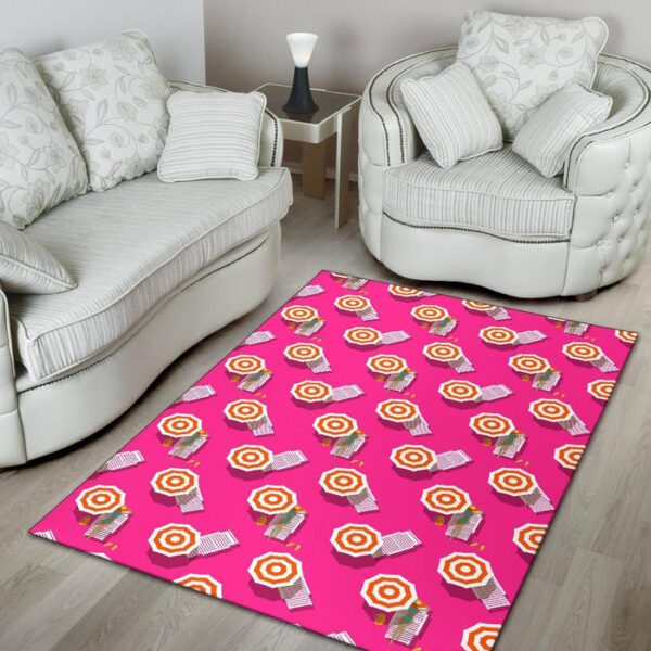 Beach Pink Pattern Print Sillvela Area Rug