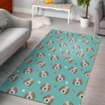 Beagle Paw Pattern Print Sillvela Area Rug