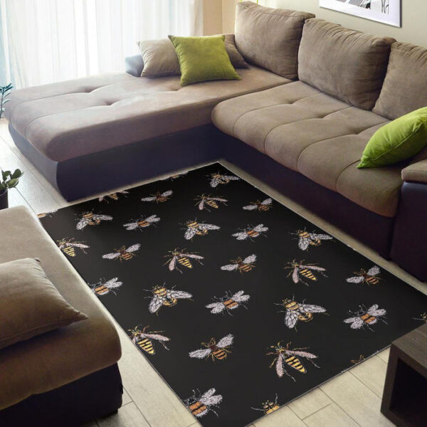 Bee Lovers Honey Gifts Pattern Print Sillvela Area Rug