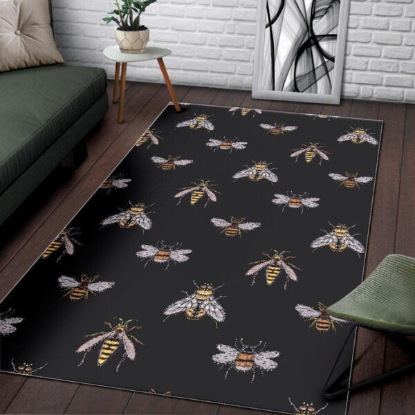 Bee Lovers Honey Gifts Pattern Print Sillvela Area Rug