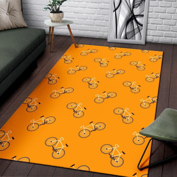 Bicycle Pattern Print Sillvela Area Rug