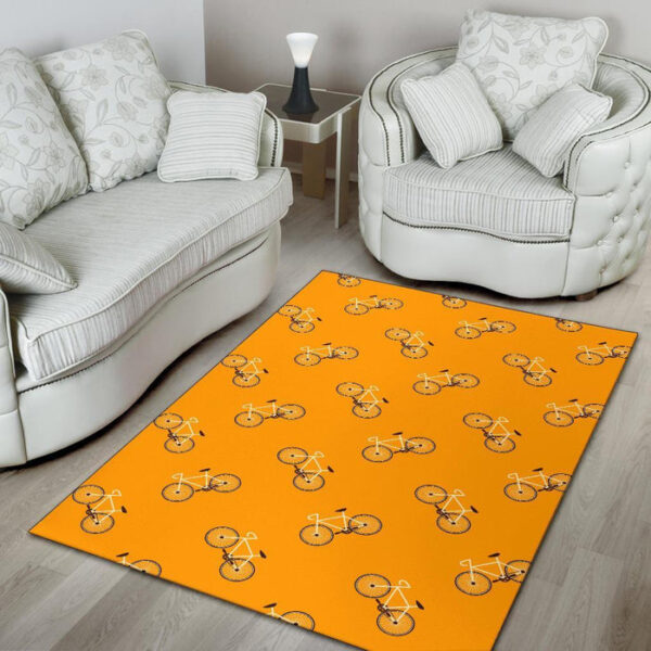 Bicycle Pattern Print Sillvela Area Rug