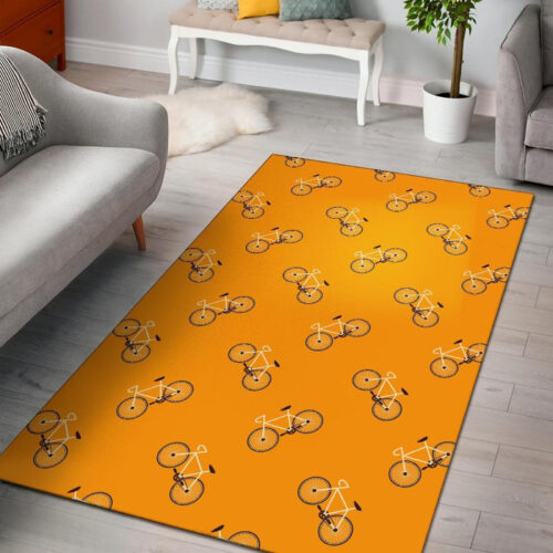 Bicycle Pattern Print Sillvela Area Rug
