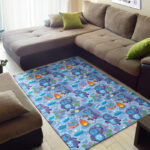 Bigfoot Blue Pattern Print Sillvela Area Rug