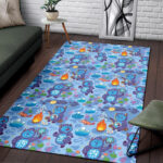 Bigfoot Blue Pattern Print Sillvela Area Rug