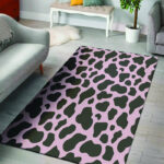 Black And Pink Cow Print Sillvela Area Rug