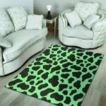 Black And Teal Cow Print Sillvela Area Rug