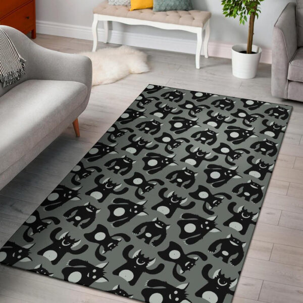 Black Bigfoot Pattern Print Sillvela Area Rug