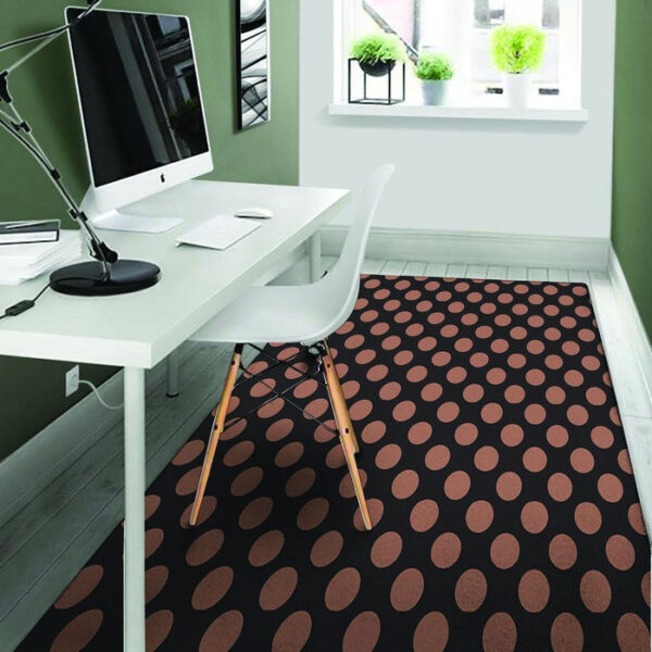 Black Brown Polka Dot Sillvela Area Rug