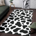 Black Cow Pattern Print Sillvela Area Rug