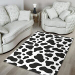 Black Cow Pattern Print Sillvela Area Rug