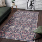 Black Elephant Aztec Pattern Prints Sillvela Area Rug