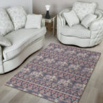 Black Elephant Aztec Pattern Prints Sillvela Area Rug