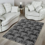 Black Elephant Mandala Print Sillvela Area Rug