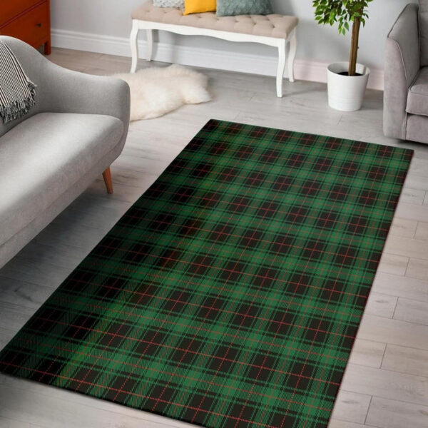 Black Green Plaid Tartan Sillvela Area Rug