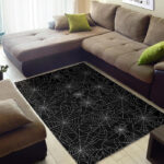Black Spider Web Pattern Print Sillvela Area Rug