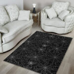 Black Spider Web Pattern Print Sillvela Area Rug