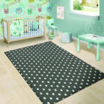 Black Tiny Polka Dot Sillvela Area Rug