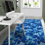 Blue Camo Print Sillvela Area Rug